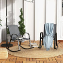 Set of 2 Metal Patio Rocking Chair with Breathable Seat Fabric by LJGDeals