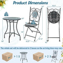 3 Pieces Mosaic Pattern Metal Dining Set by DirectDeals
