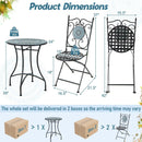 3 Pieces Mosaic Pattern Metal Dining Set by LJGDeals