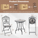 3 Piece Patio Bistro Set with Round Table and 2 Folding Chairs by DirectDeals