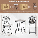 3 Piece Patio Bistro Set with Round Table and 2 Folding Chairs by LJGDeals