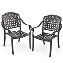 Cast Aluminum Patio Chairs Set of 2 with Armrests by LJGDeals