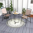Set of 2 Patio Folding Bar-Height Chairs with Armrests and Quick-Drying Seat-Beige by LJGDeals