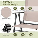 Set of 2 Patio Folding Bar-Height Chairs with Armrests and Quick-Drying Seat-Beige by LJGDeals