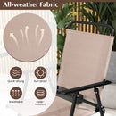3 Pieces Outdoor Bistro Set with 2 Folding Chairs-Beige by LJGDeals