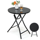 23 Inch Round Bistro Table with Tempered Glass Tabletop by LJGDeals