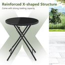 23 Inch Round Bistro Table with Tempered Glass Tabletop by LJGDeals