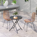23 Inch Round Bistro Table with Tempered Glass Tabletop by LJGDeals