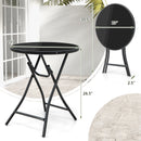 23 Inch Round Bistro Table with Tempered Glass Tabletop by LJGDeals