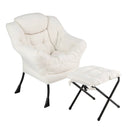 Modern Accent Chair with Folding Footrest and Head Pillow by LJGDeals