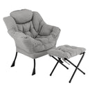 Modern Accent Chair with Folding Footrest and Head Pillow