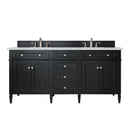 James Martin Brittany 72" Double Bathroom Vanity, Black Onyx