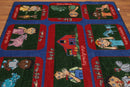 5'6" x 7'6" Inside Outside 100% Nylon Full Pile Play Area Rug Blue