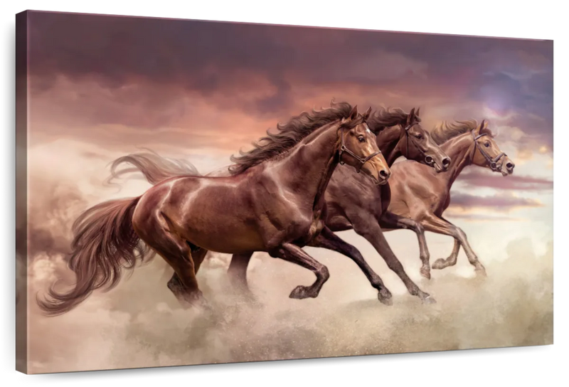 Three Running Horses Wall Art