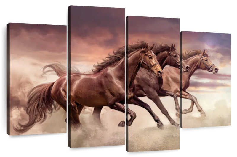 Three Running Horses Wall Art