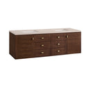 James Martin Amberly 72" Dual Mount Double Bathroom Vanity, Mid-Century Walnut