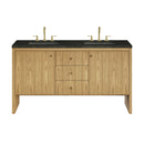 James Martin Hudson 60" Double Bathroom Vanity, Light Natural Oak