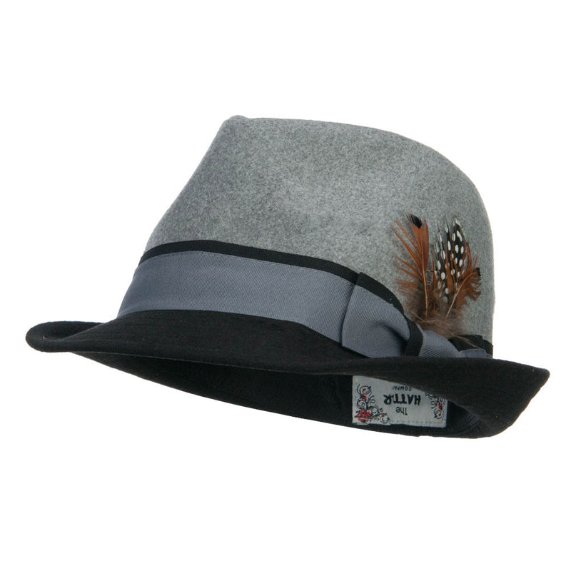 Two Tone Fedora with Feather