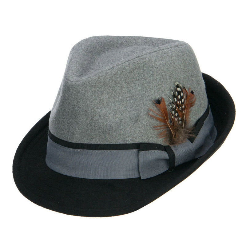 Two Tone Fedora with Feather