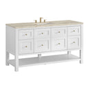 James Martin Breckenridge 60" Single Bathroom Vanity, Bright White