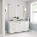 James Martin Chicago 60" Double Bathroom Vanity, Glossy White