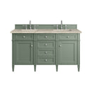 James Martin Brittany 60" Double Bathroom Vanity, Smokey Celadon