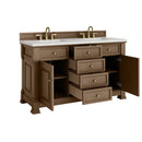 James Martin Brookfield 60" Double Bathroom Vanity, Pecan