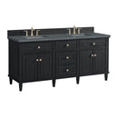 James Martin Lorelai 72" Double Bathroom Vanity, Black Onyx