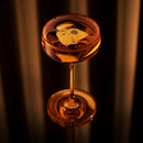Reserve Nouveau Crystal Coupe Glasses in Amber Set of 2 by Viski