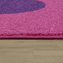 Nursery Rug for Girls Pink with white Flowers