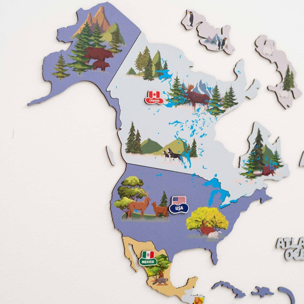 Nursery World Map Indigo, photo 4 of 13