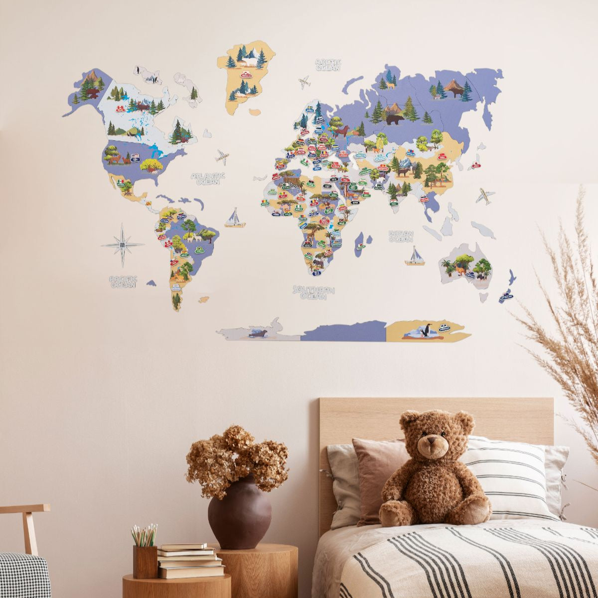 Nursery World Map Indigo, photo 5 of 13