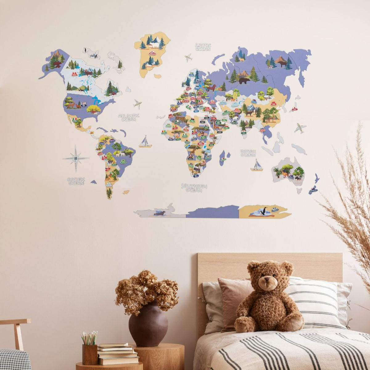 Nursery World Map Indigo, photo 7 of 13