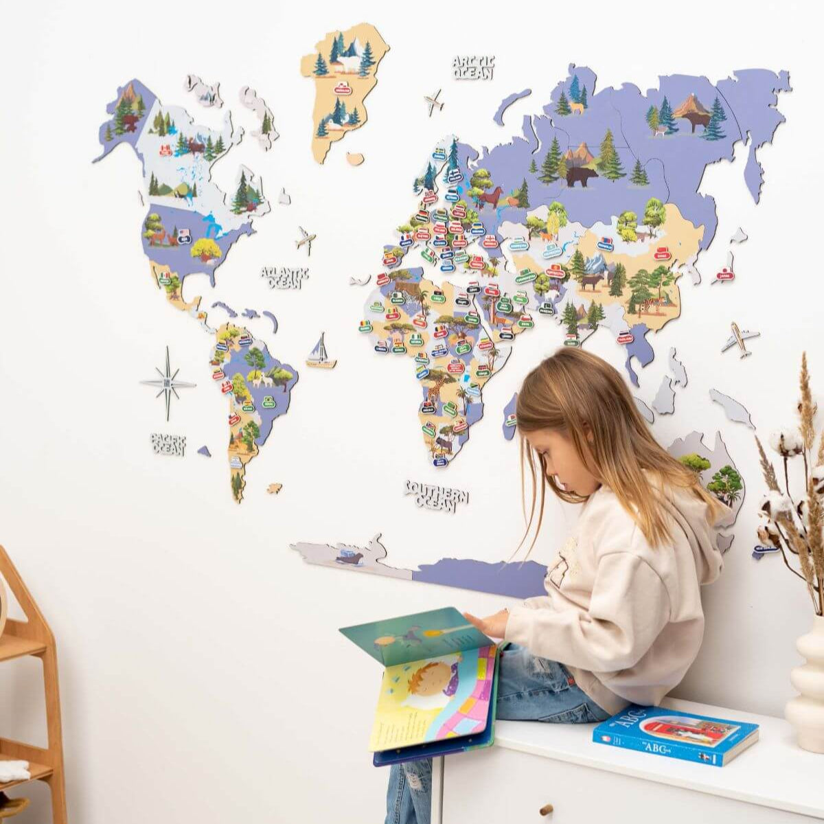 Nursery World Map Indigo, photo 11 of 13