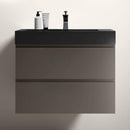 Nuvia 30-Inch Wall-Mounted Bathroom Vanity With Black Sink And Drawers (SAK76251)