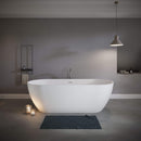 Nuvia 59-Inch Luxury Solid Surface Matte White Freestanding Soaking Tub (SAK95320) by SAKSBY WHOLESALE