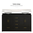 Nuvia 60-Inch Black Bathroom Vanity With Soft Close Doors And Drawers Storage (SAK86210) by SAKSBY WHOLESALE