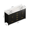 Nuvia 60-Inch Black Bathroom Vanity With Soft Close Doors And Drawers Storage (SAK86210) by SAKSBY WHOLESALE