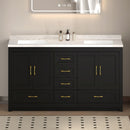 Nuvia 60-Inch Black Bathroom Vanity With Soft Close Doors And Drawers Storage (SAK86210) by SAKSBY WHOLESALE