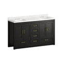Nuvia 60-Inch Black Bathroom Vanity With Soft Close Doors And Drawers Storage (SAK86210) by SAKSBY WHOLESALE