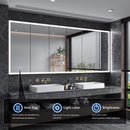 [96X40-Inch] Nuvia Wall-Mounted Medicine Cabinet Mirror With Anti-Fog And Tri-Color LED Lights (SAK82340)