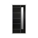 [36X80-Inch] Nuvia Black Modern Left Inswing Fiberglass Entry Door With Frosted Glass (SAK25849) by SAKSBY WHOLESALE