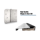 [36X80-Inch] Nuvia Black Modern Left Inswing Fiberglass Entry Door With Frosted Glass (SAK25849) by SAKSBY WHOLESALE