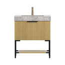 Nuvia Luxury 30-Inch Corolla Oak Freestanding Bathroom Vanity With Sink And Storage (SAK79352)