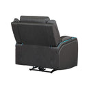 Nuvia Luxury Charcoal Upholstered Power Recliner Armchair With LED Lights (SAK16429) by SAKSBY WHOLESALE