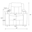 Nuvia Luxury Charcoal Upholstered Power Recliner Armchair With LED Lights (SAK16429) by SAKSBY WHOLESALE
