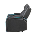 Nuvia Luxury Charcoal Upholstered Power Recliner Armchair With LED Lights (SAK16429) by SAKSBY WHOLESALE
