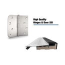 [36X80-Inch] Nuvia Modern Frosted Glass Black Fiberglass Front Door With Right Inswing (SAK10584)