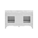 Nuvia Premium 60-Inch Freestanding Double Sink Bathroom Vanity With Carrara Marble Top (SAK51829) by SAKSBY WHOLESALE