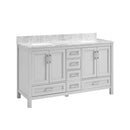 Nuvia Premium 60-Inch Freestanding Double Sink Bathroom Vanity With Carrara Marble Top (SAK51829) by SAKSBY WHOLESALE